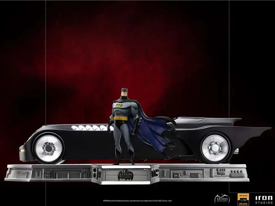 batman tas batman + batmobile 1/10statue