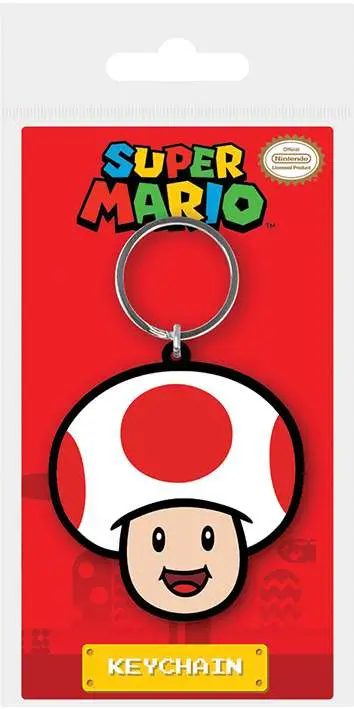 supermario toad rubber keychain