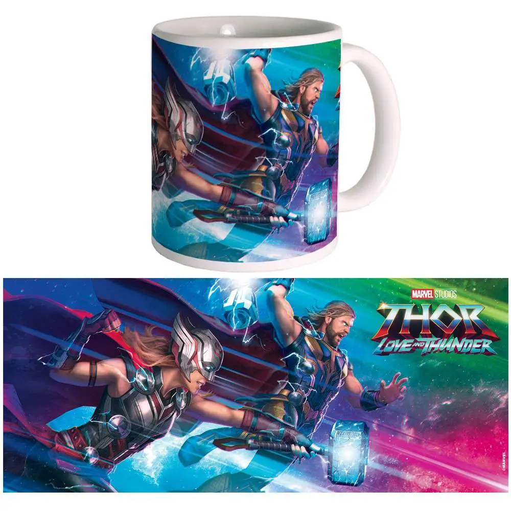 thor love & thunder mighty & worthy mug