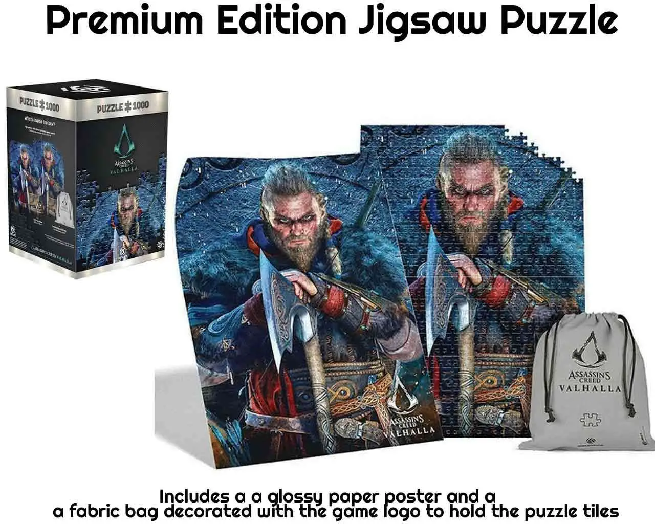 assassin's creed valhalla: eivor- premium edition jigsaw puzzle 1000 pcs