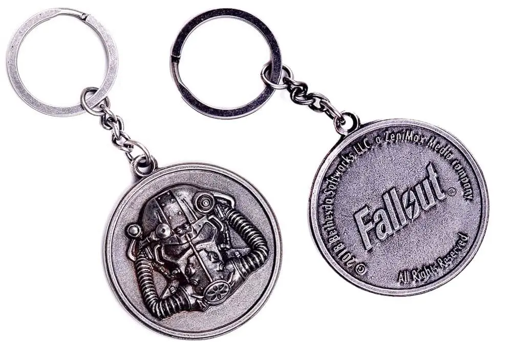 fallout t-60 metal keychain