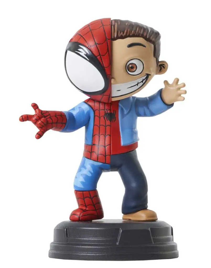 marvel animated peter parker statue
