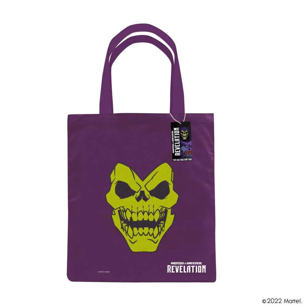 motu skeletor head tote bag