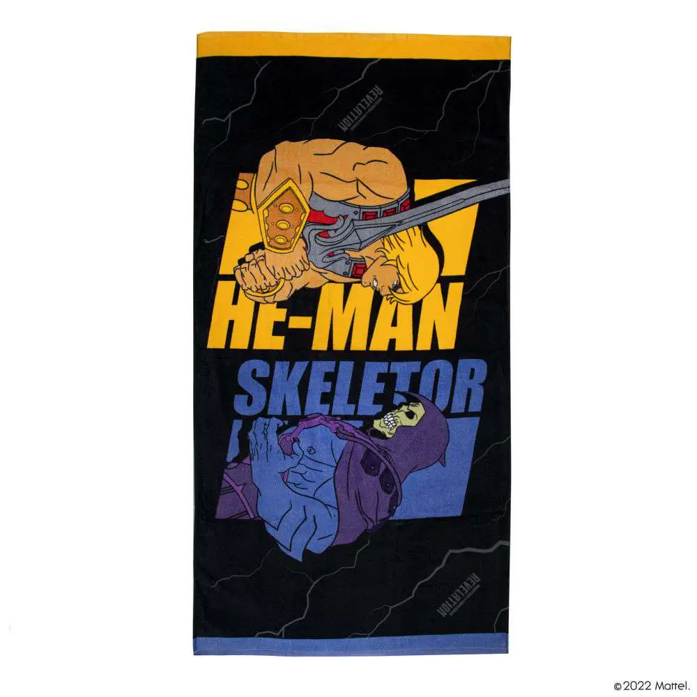 motu he-man & skeletor beach towel