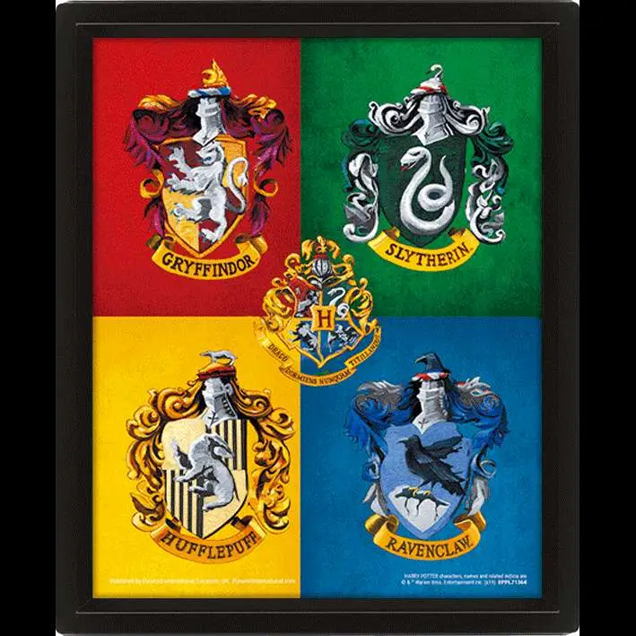 harry potter -house crests 3d poster