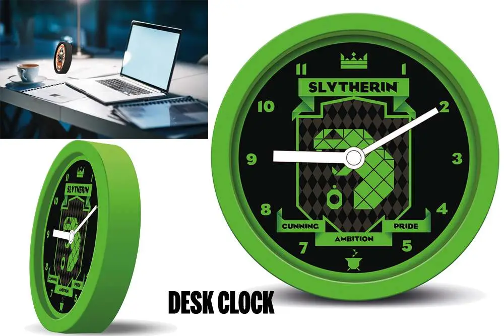 harry potter-slytherin desk clock