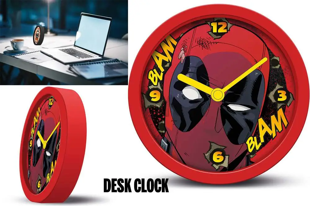 deadpool desk clock