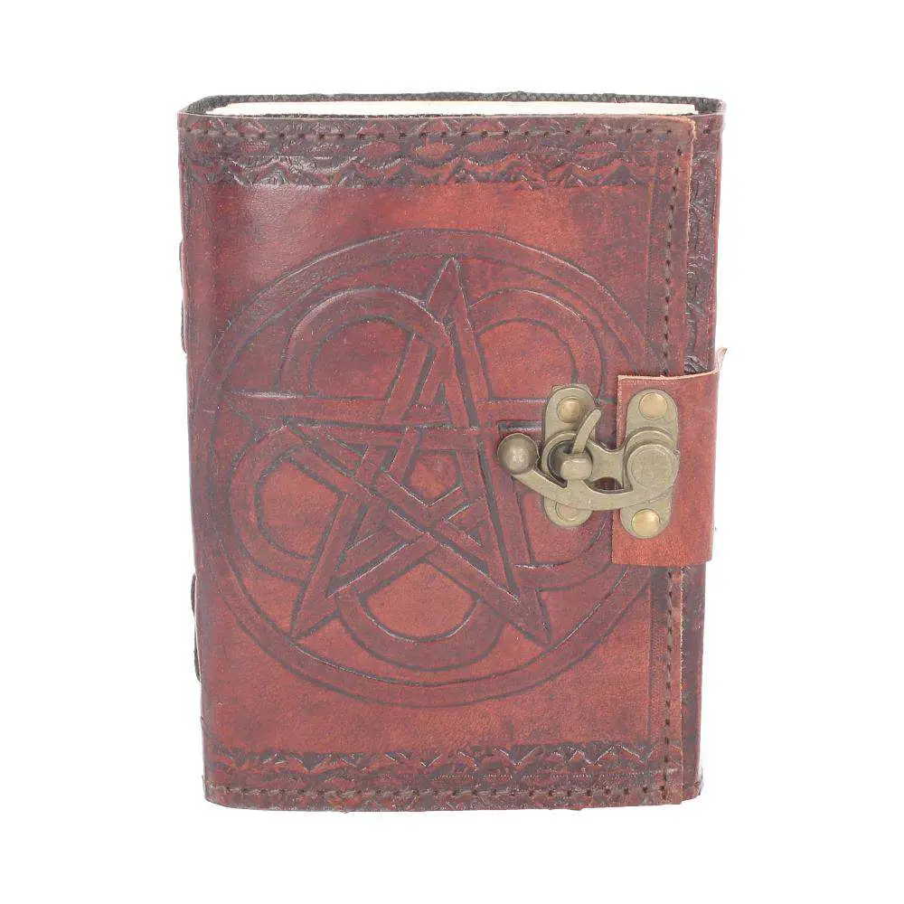 leather diary embossed pentagram & lock