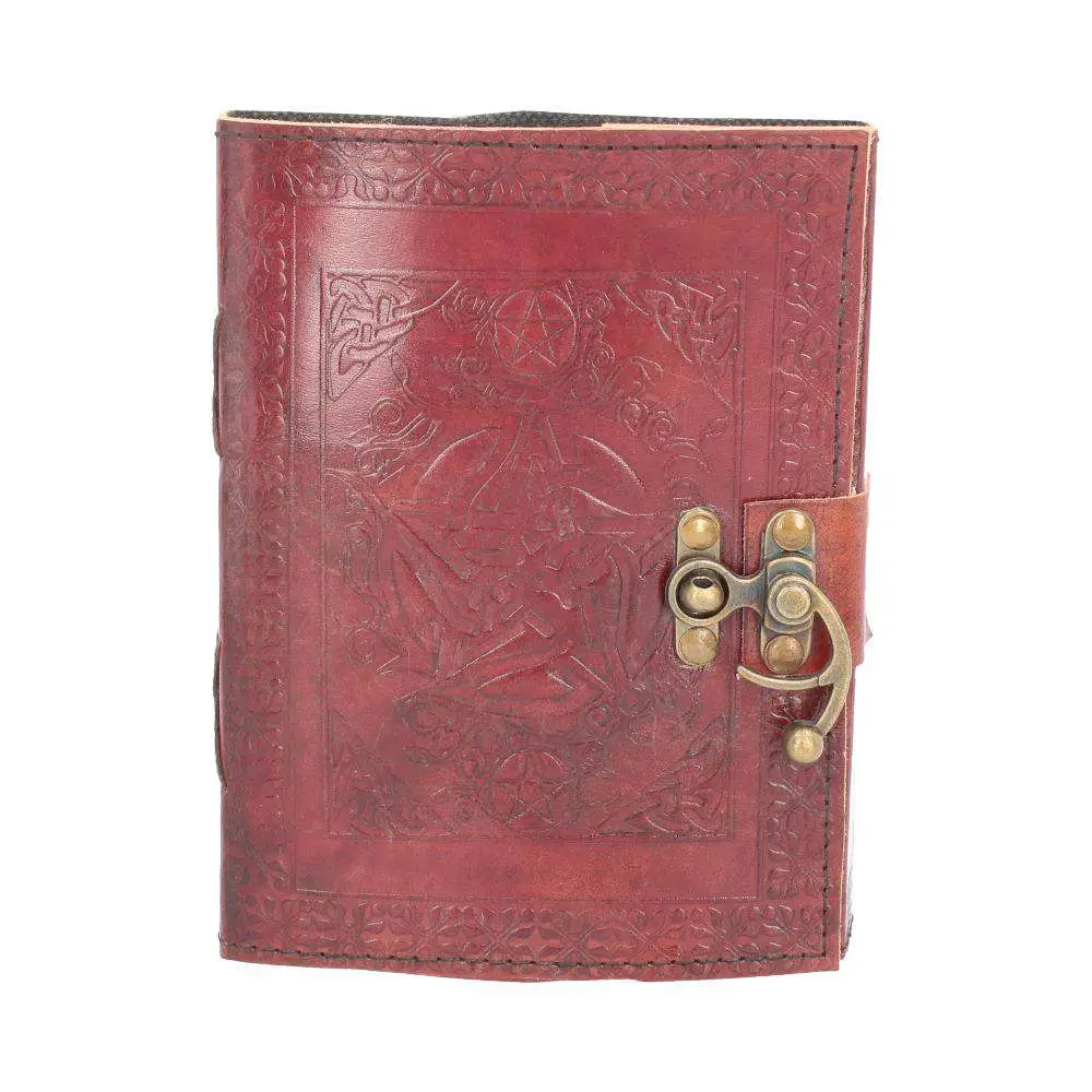 leather diary embossd pent/celtic & lock