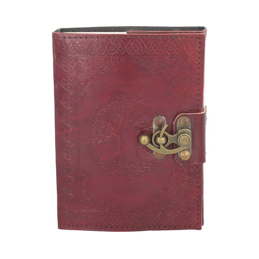 leather diary emboss tree of life & lock