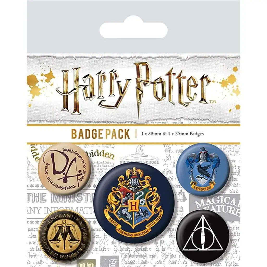 harry potter hogwarts badge pack