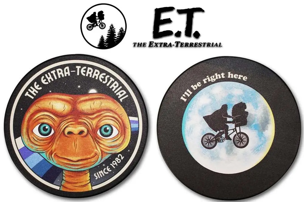 e.t. set of 2 ceramic coasters