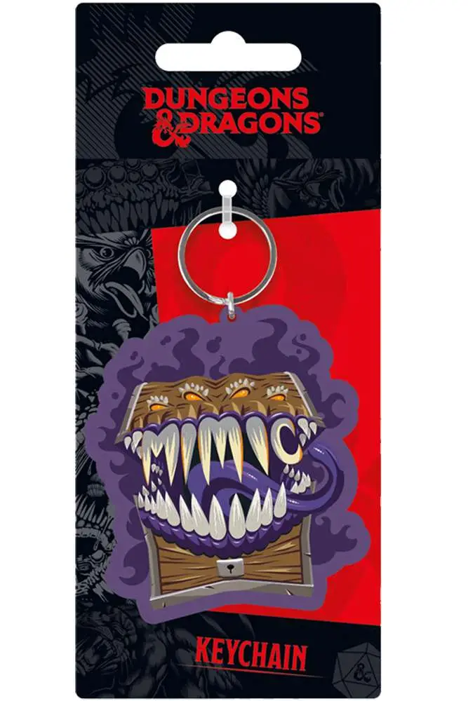 dungeons & dragons mimic rubber keychain