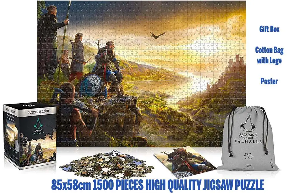 assassin's creed valhalla: england vista- premium edition jigsaw puzzle 1500 pcs