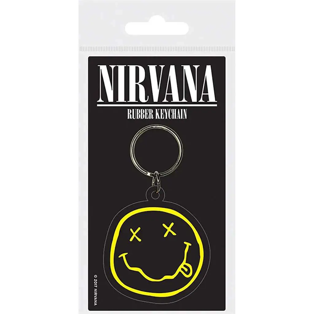 nirvana smiley rubber keychain