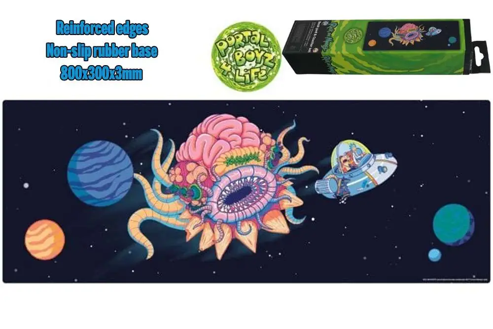 rick & morty - xl desk pad and coaster set