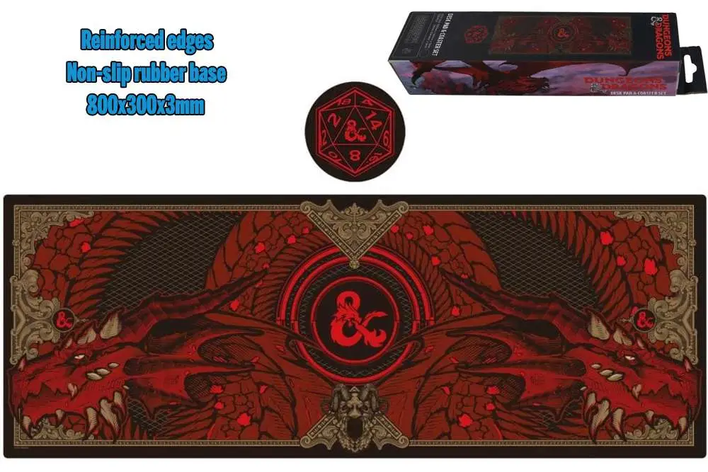 dungeons & dragons - xl desk pad and coaster set