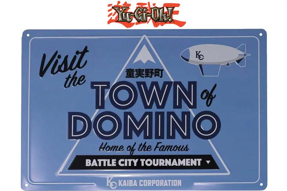 yu-gi-oh! domino town tin sign