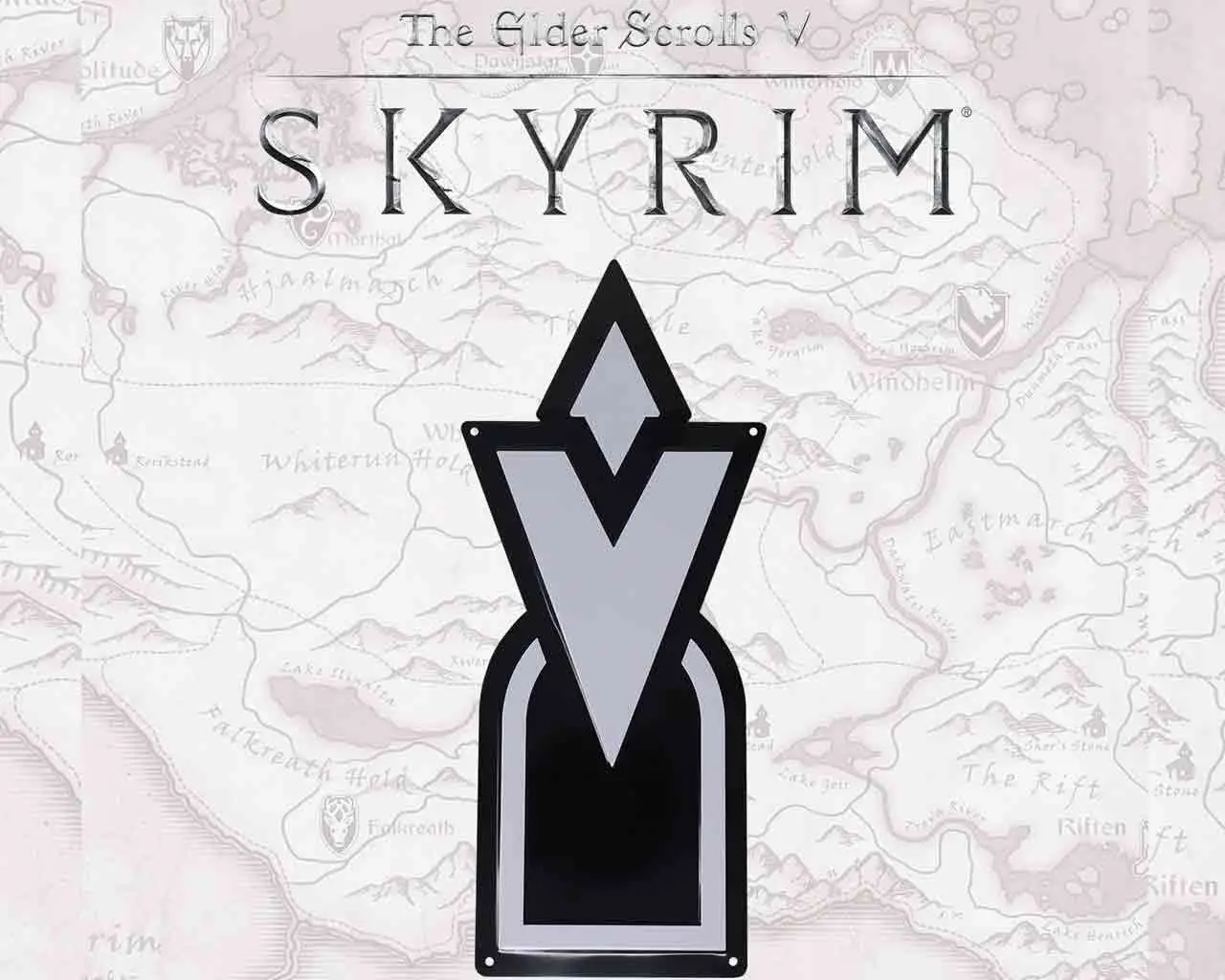 the elder scrolls v: skyrim - quest marker tin sign