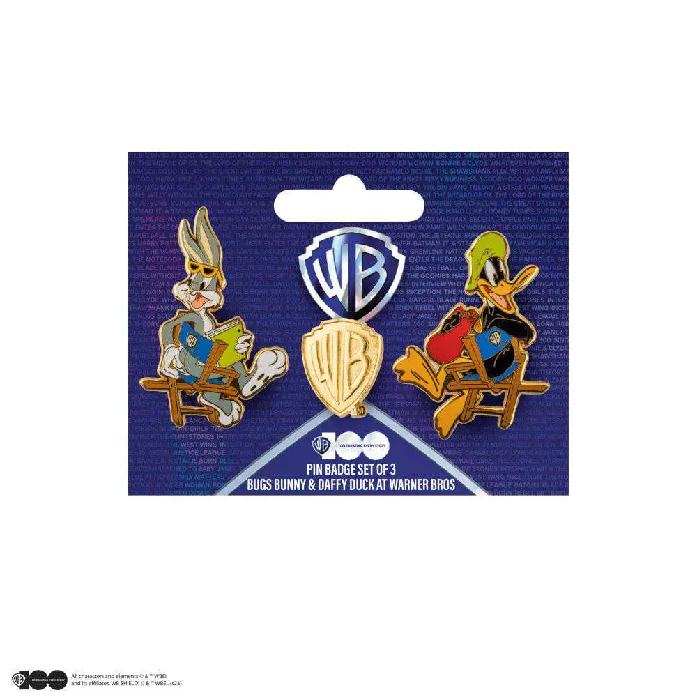 bugs bunny & daffy duck at wb studios pin set (3)