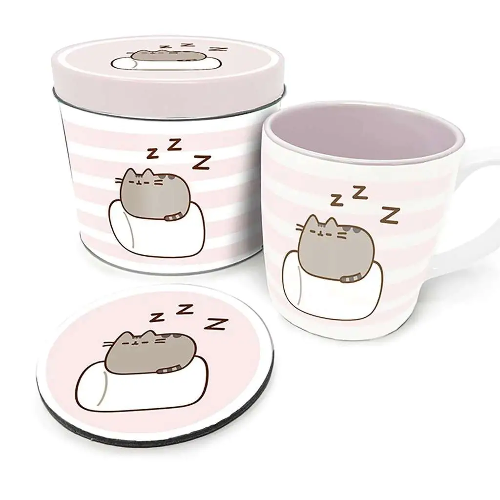 pusheen marshmallow mug and coaster gift set