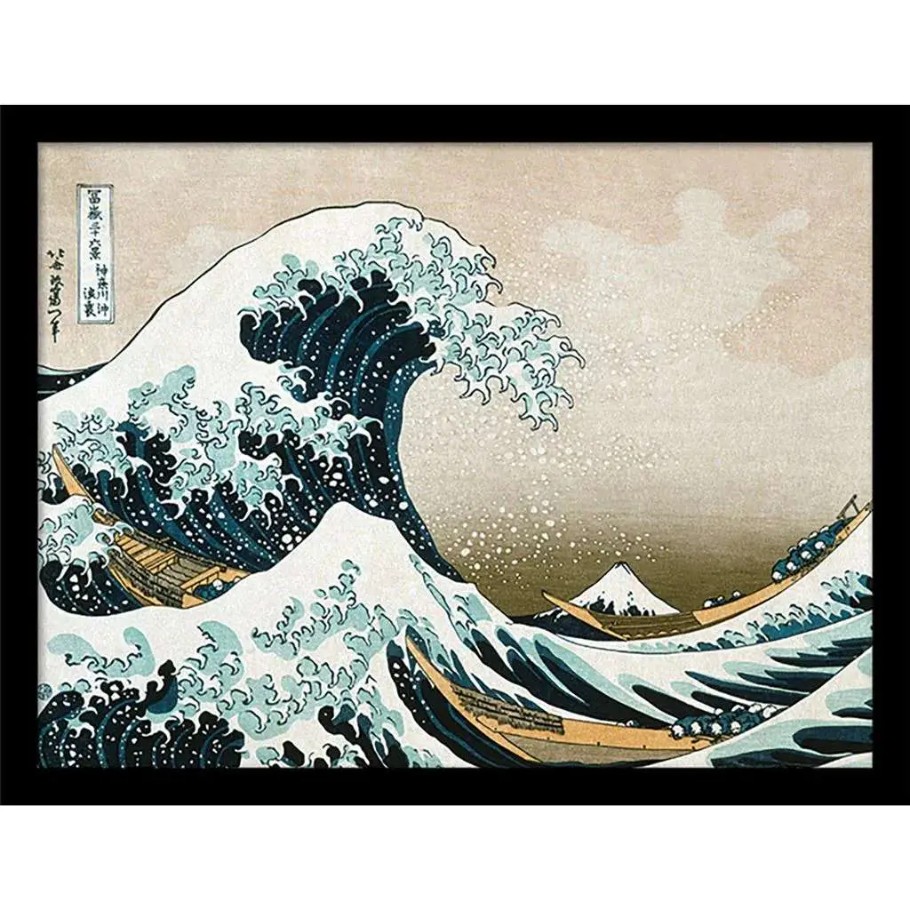 hokusai the great wave off kanagawa collector print framed