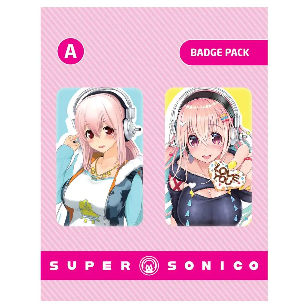 super sonico pin badge pack ver a