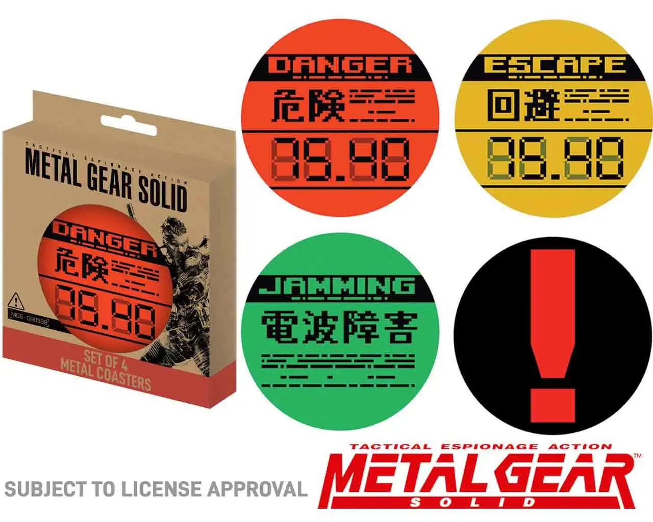 metal gear solid set of 4 limited edition metal coasters