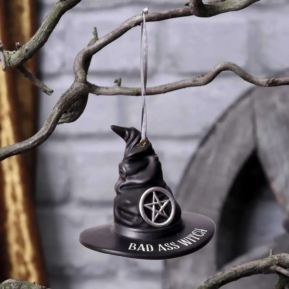 bad ass witch hanging ornament
