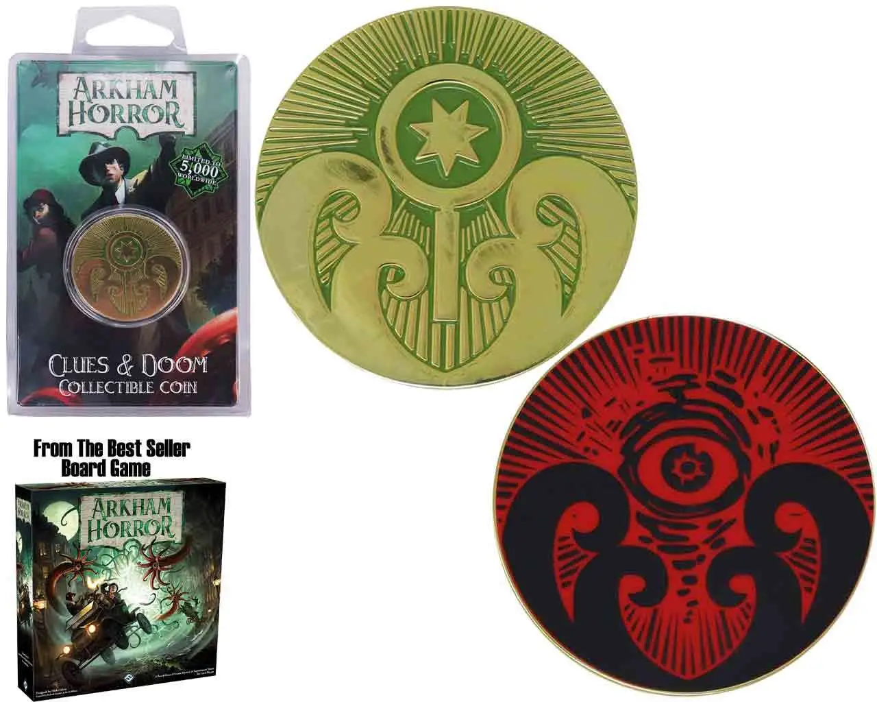 arkham horror - limited edition clues & doom collectible coin