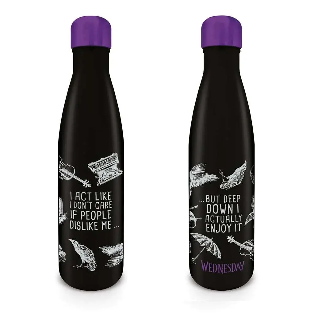 wednesday don't care metal drinks bottle