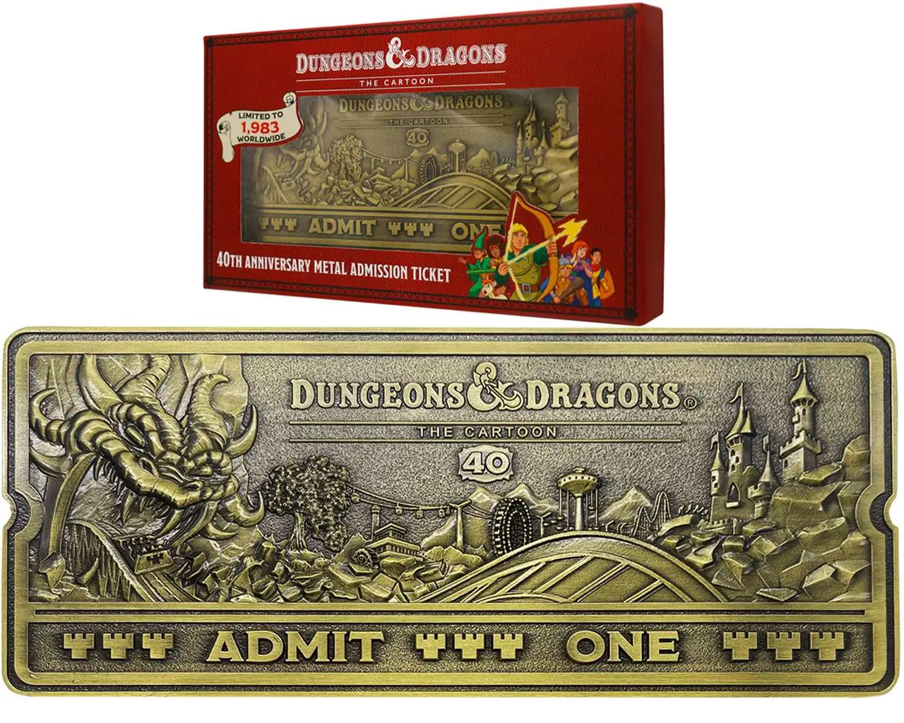 dungeons & dragons: the cartoon - 40th anniversary rollercoaster ticket replica