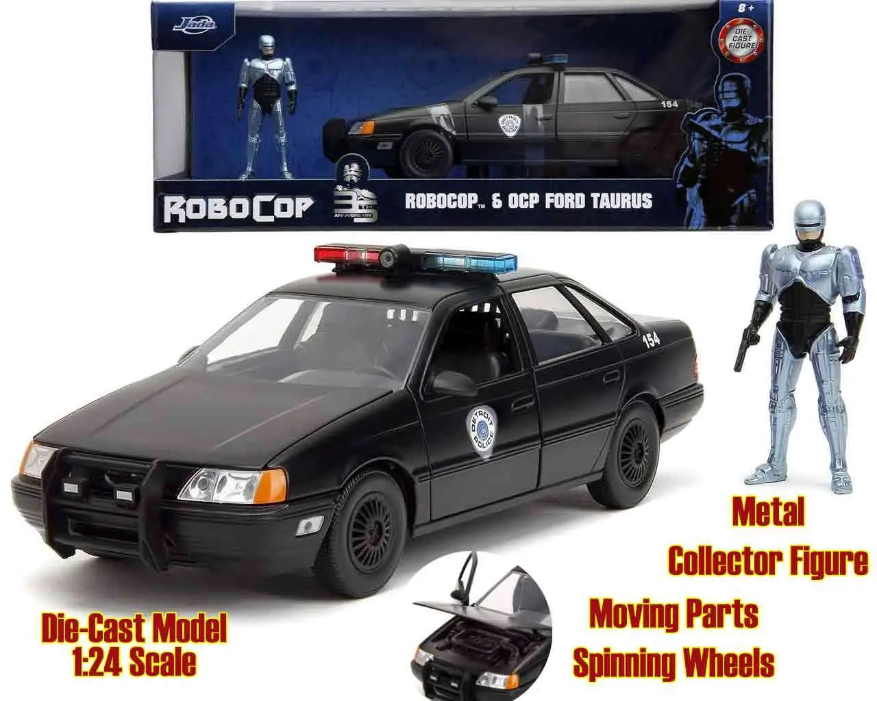 robocop 1986 - 1986 ford taurus with robocop - 1:24 die-cast model