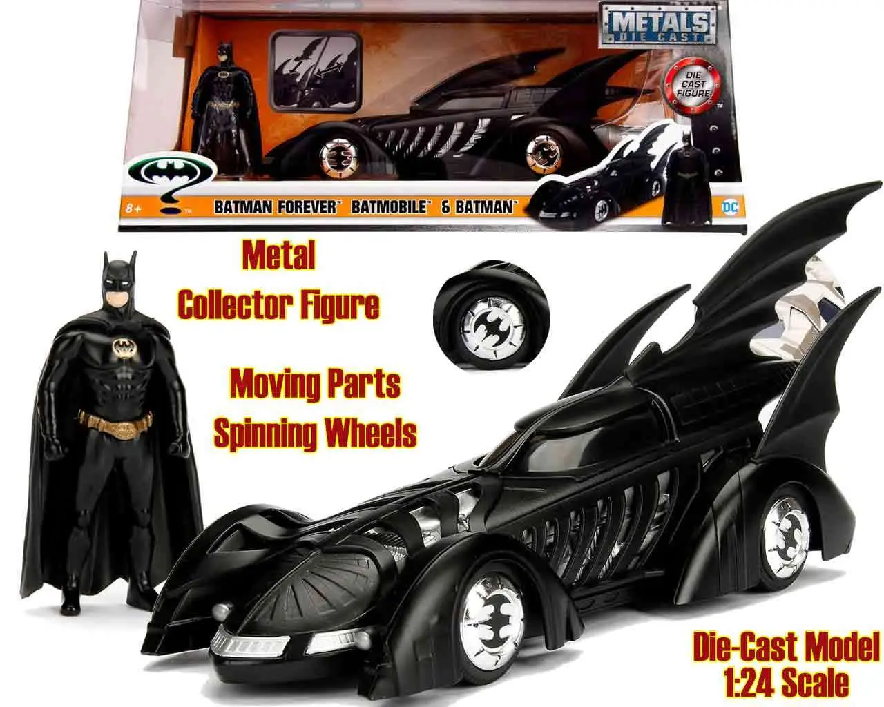 batman forever - batmobile with batman - 1:24 die-cast model