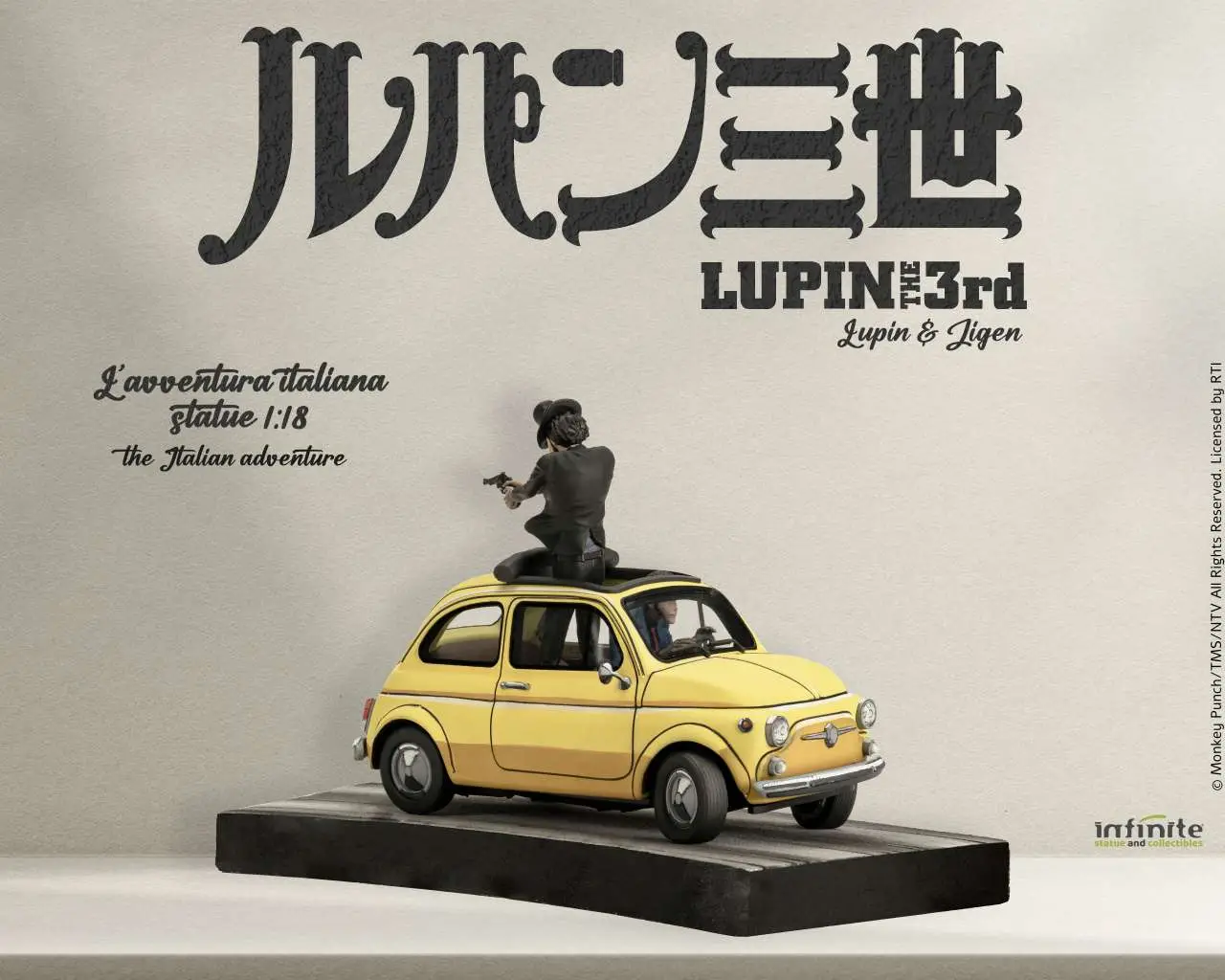 lupin 3rd l'avventura italiana 1/18 statue – lupin & jigen