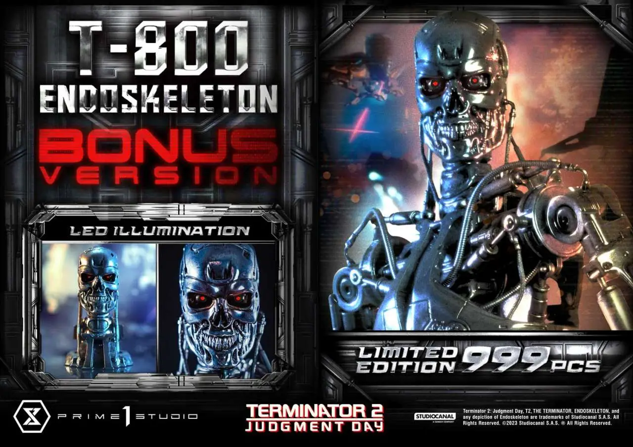 t2 judgement day t-800 endoskeleton 1/3 dx bonus version statue