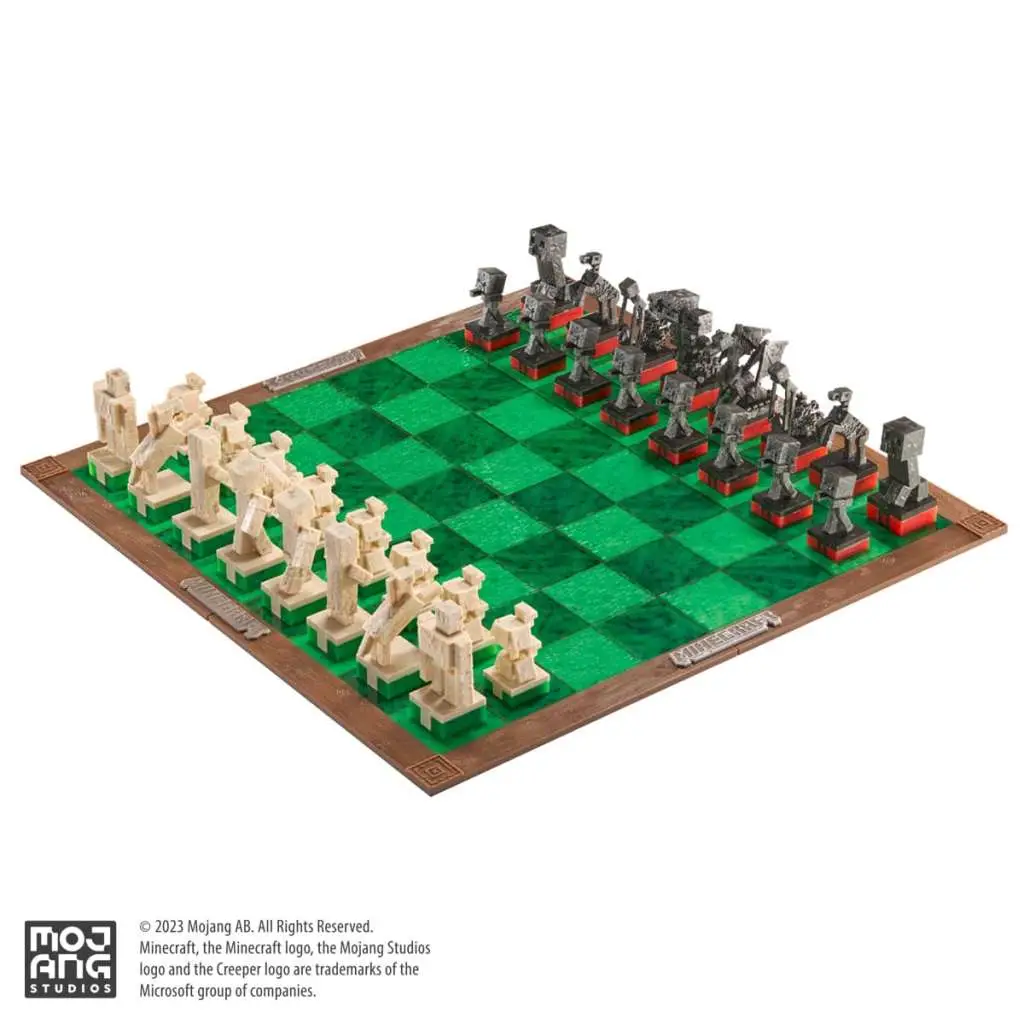 minecraft overworld heroes vs hostile mobs chess set