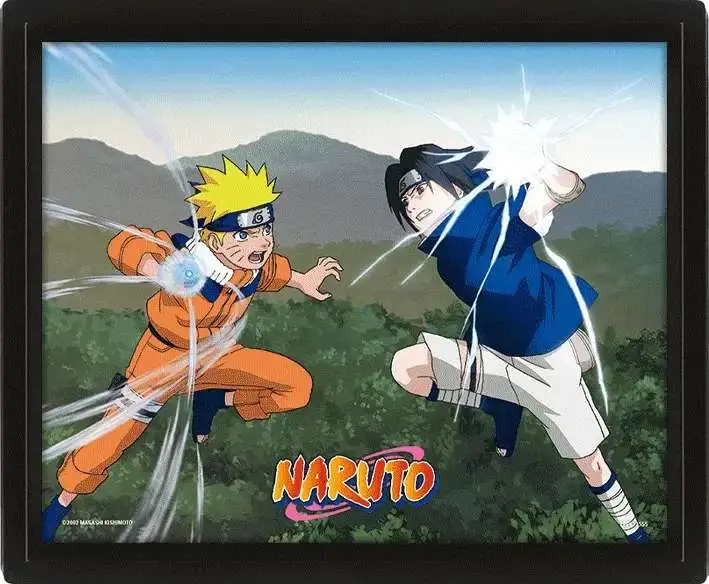 naruto a clash of power 3d lenticular poster framed
