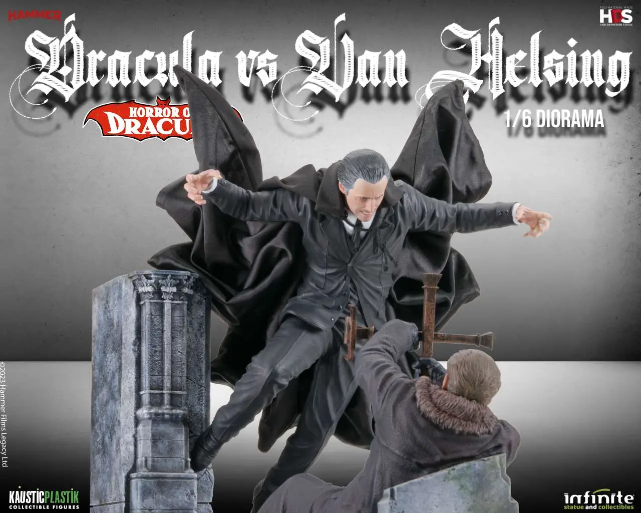 horror of dracula - dracula vs van helsing 1/6 diorama