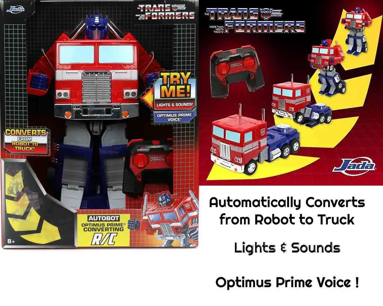 transformers generation 1 - optimus prime transforming to robot - 1:16 model with remote control