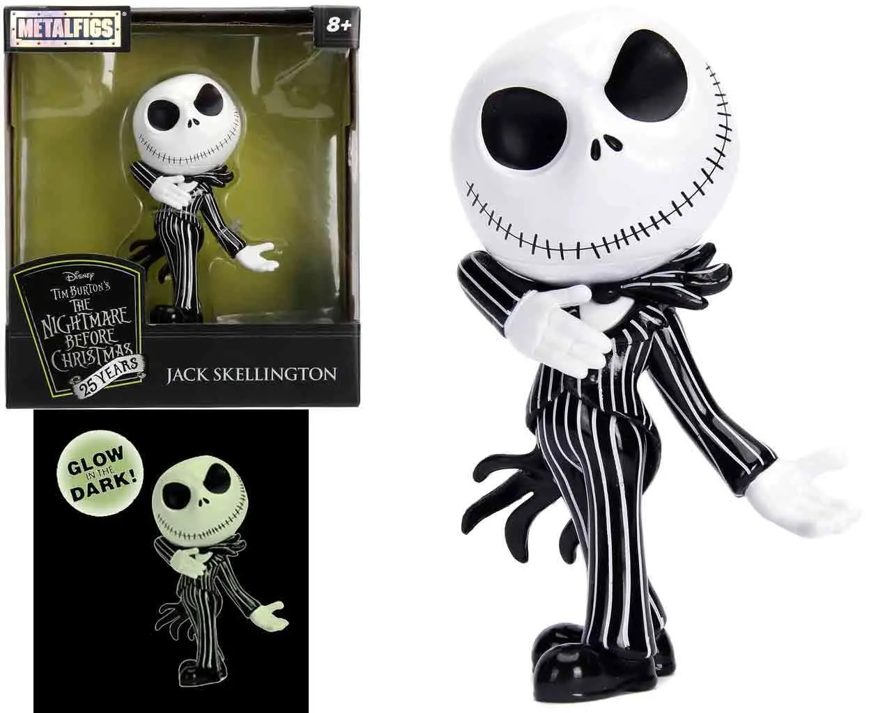 nightmare before christmas: jack skellington - glow in the dark metal figure
