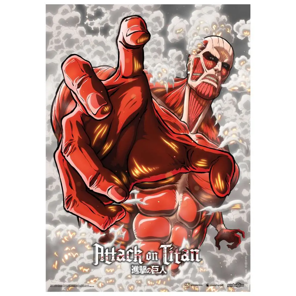 aot colossal titan fabric poster