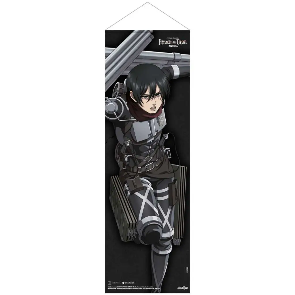 aot final season slim fabric mikasa ackermann wall scroll