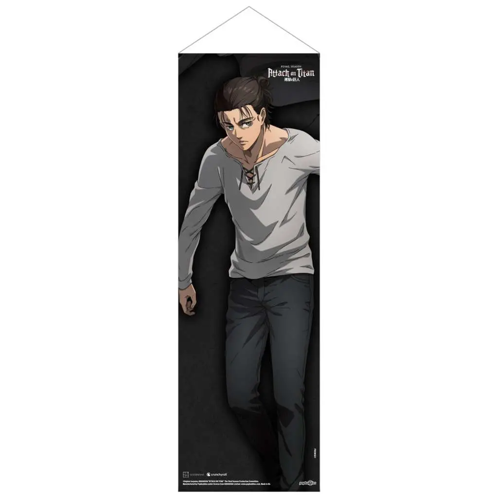aot slim fabric eren jaeger wall scroll