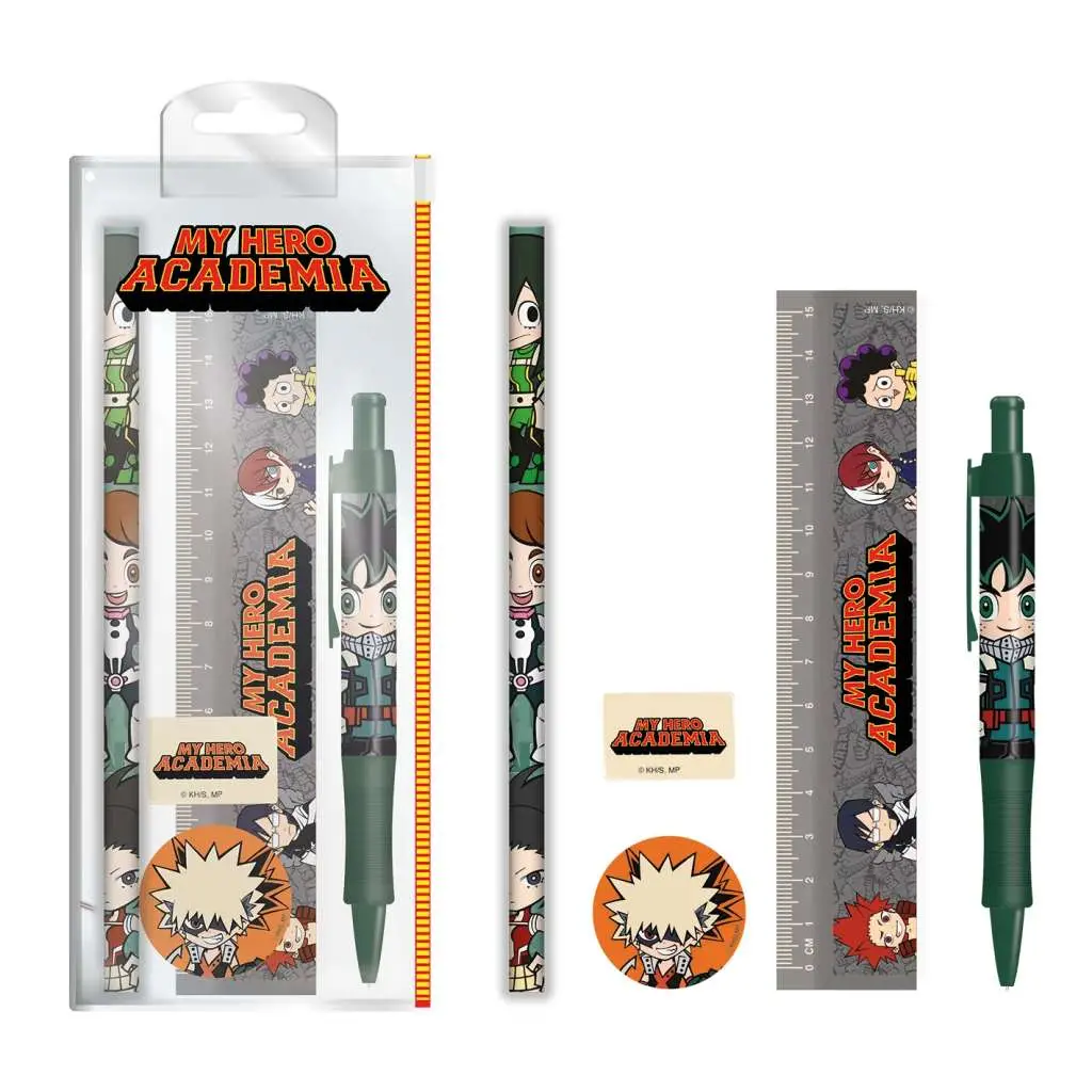 my hero academia chibi stationery set
