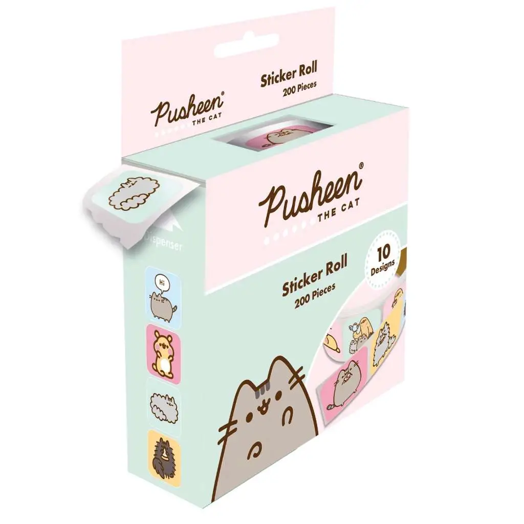 pusheen sticker roll box