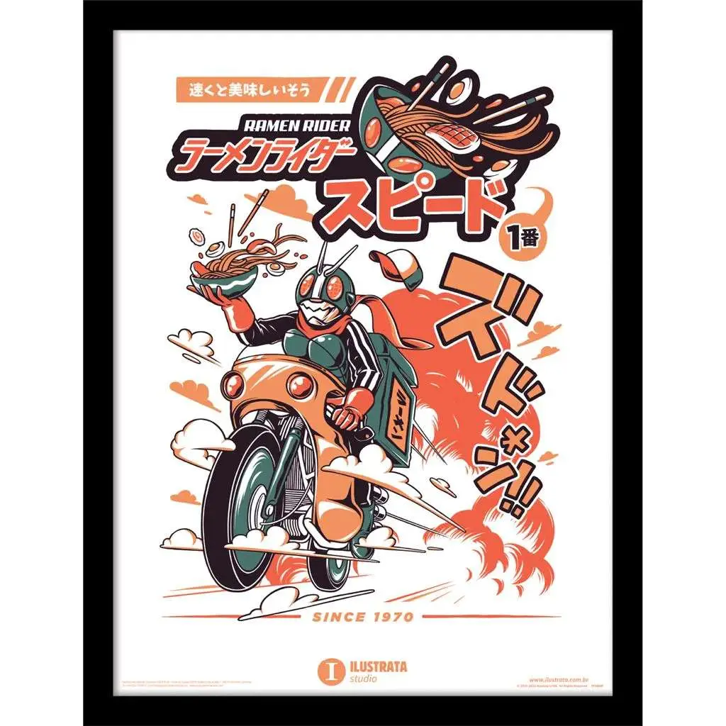 ilustrata ramen rider collector print framed