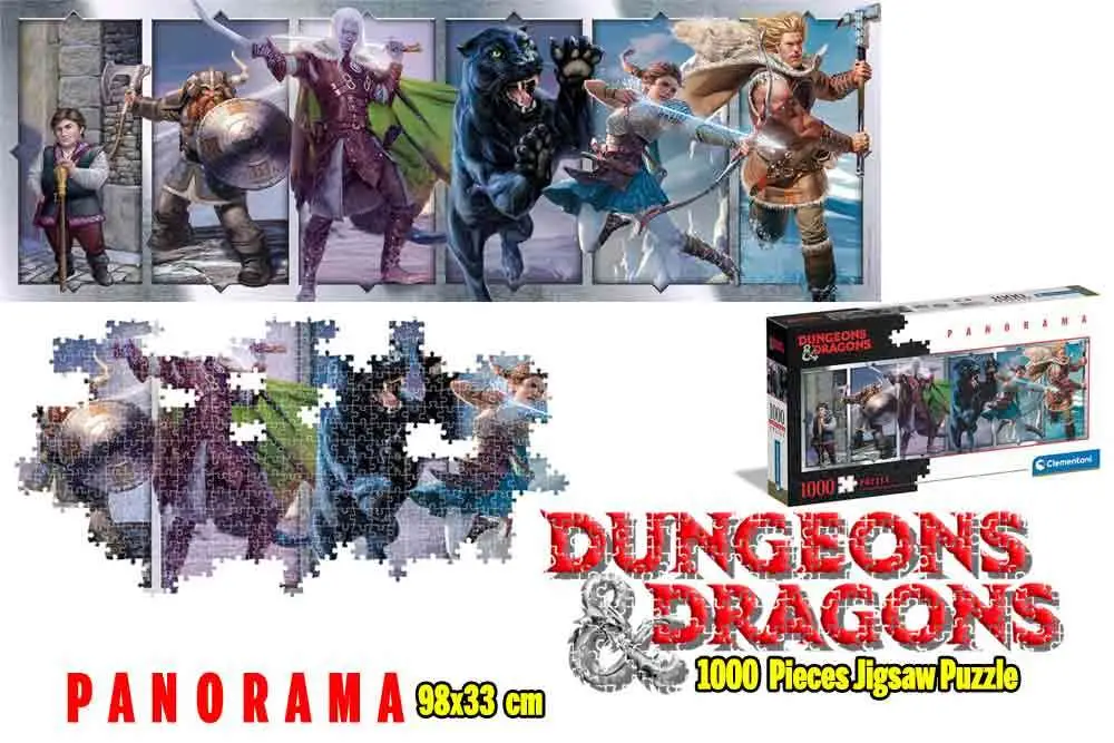 dungeons & dragons puzzle collection - companions of the hall - panorama jigsaw puzzle 1000 pcs