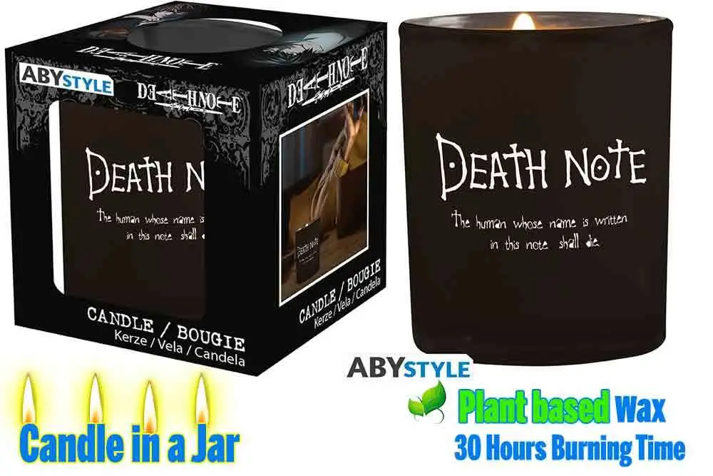 death note light & ryuk candle in a jar