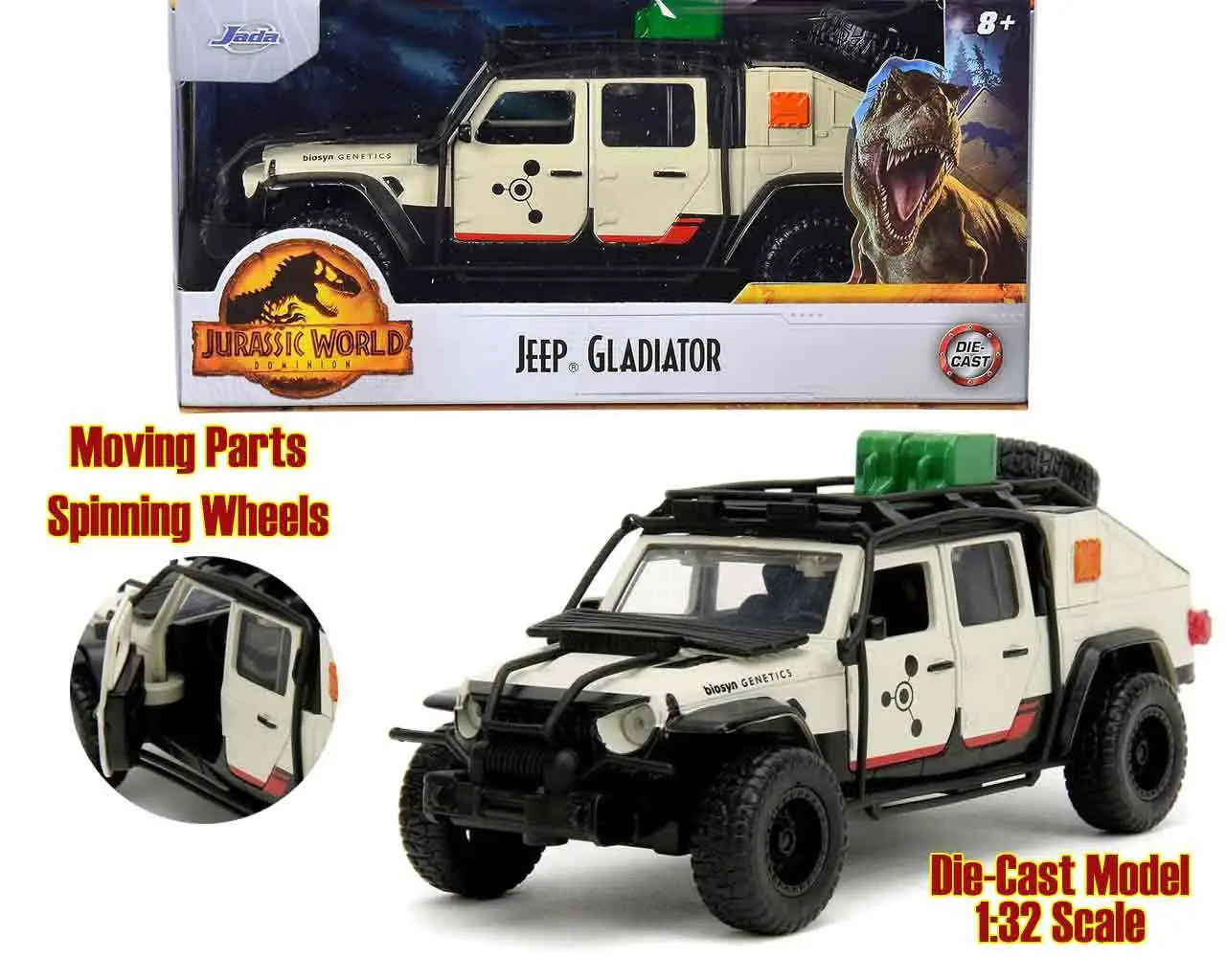 jurassic world - 2020 jeep gladiator - 1:32 die-cast model